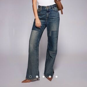 Good American KHLOE Patchwork straight leg Jeans